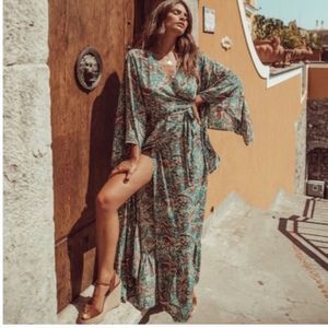 ANTHROPOLOGIE Raga Kassie Festival Boho Wrap Dress